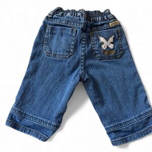 Levi Strauss Girls 24M Denim Jeans Embroidered Butterfly Pocket Blue Toddler